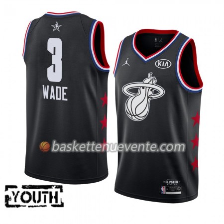 Maillot Basket Miami Heat Dwyane Wade 3 2019 All-Star Jordan Brand Noir Swingman - Enfant